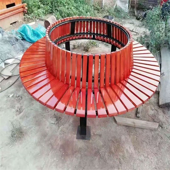 山东花箱组合座椅木塑公园椅子圆形花园组合座椅