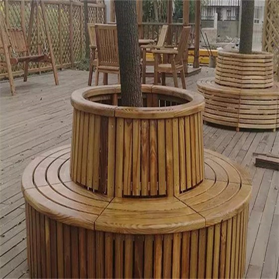 重庆花箱组合座椅圆形木塑座椅厂家批发